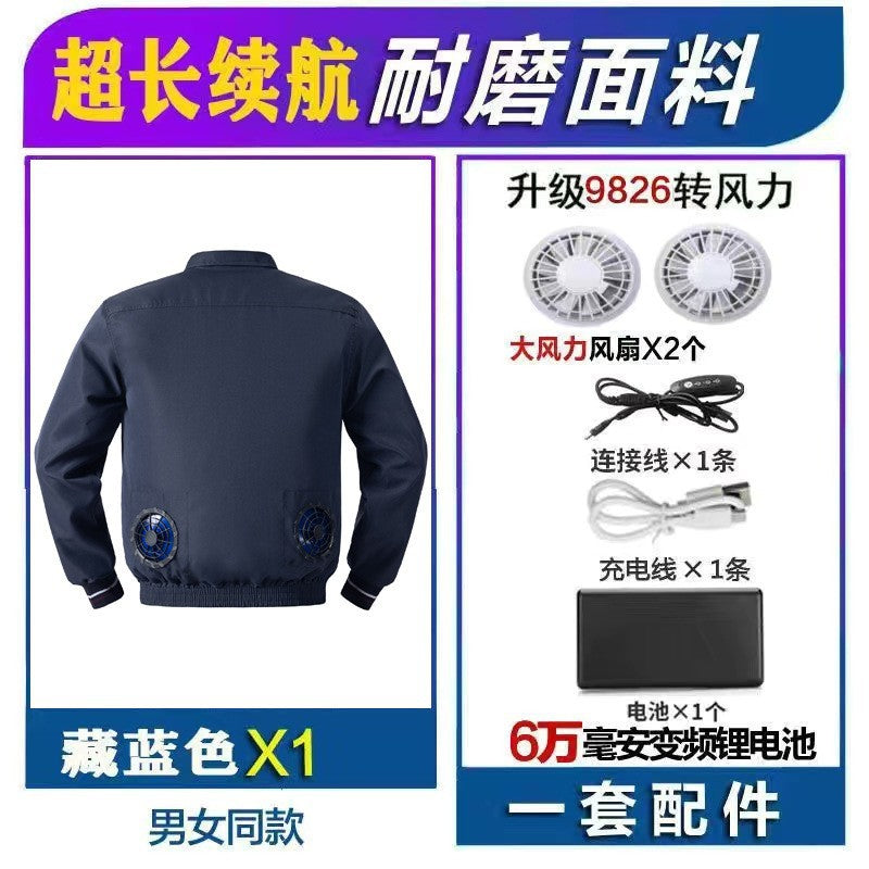 25 New Air-conditioning Clothes with Fan Outdoor Work Air-conditioning Shirt Factory Direct Cross-border Wholesale Exclusive