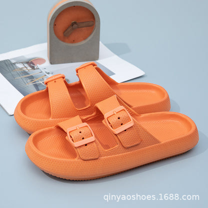 Double Strips Feeling EVA Slippers Women's Summer Bathing Slippers Home Sandals Men's Outdoor Beach Sandals