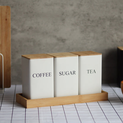 TEA,COFFEE,SUGAR Combination suit Tea Tea Coffee Candy Tinplate Box Jar Tea Bag Capsule Storage