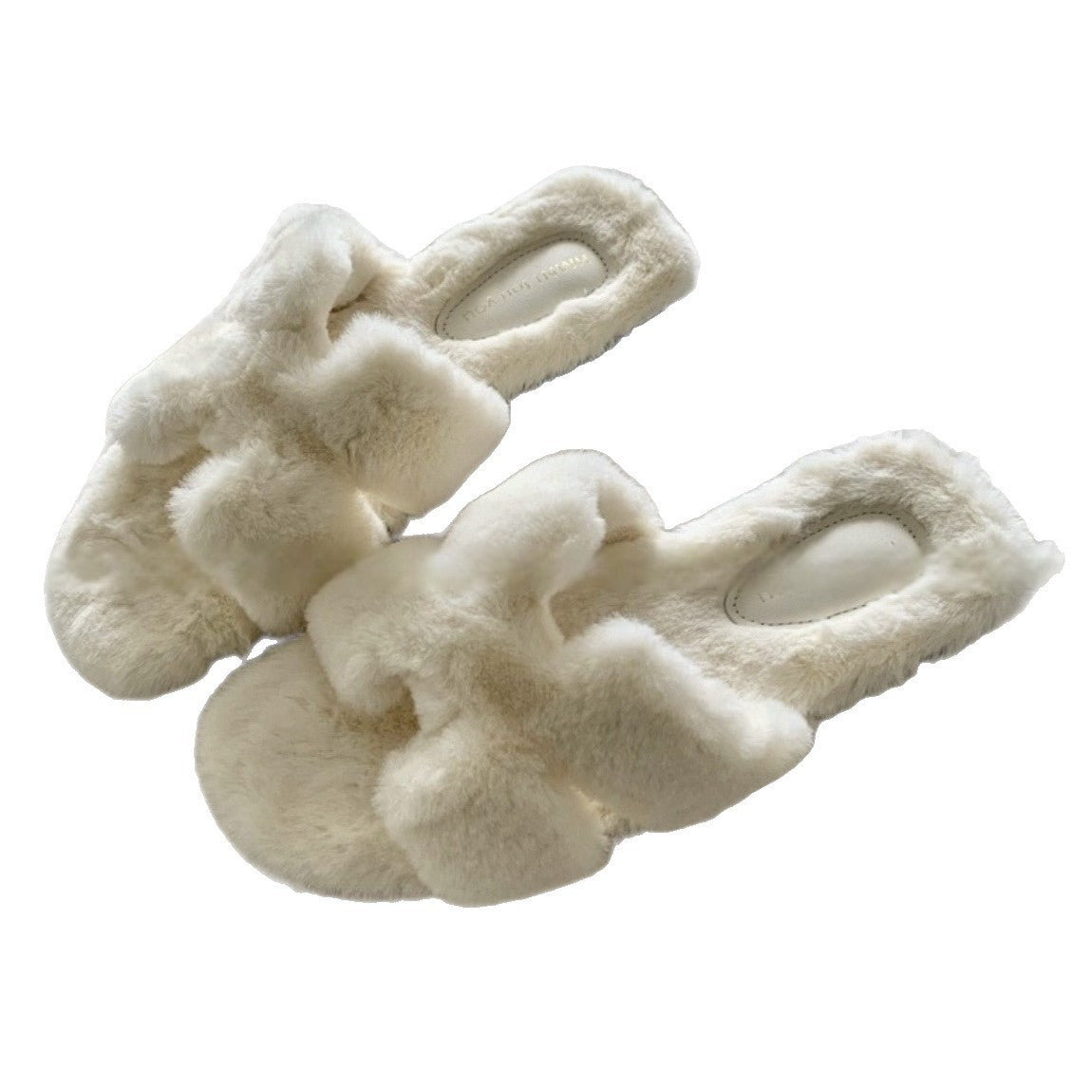 Exquisite! Gentle Old Money Style Furry Shoes, Lightweight Furry Slippers for Outdoor Wear, Autumn and Winter French-Style Non-Slip Plush Cotton Slippers