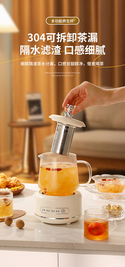 Health pot household multi-functional full glass tea cooker kettle small office flower teapot insulation electric Cup