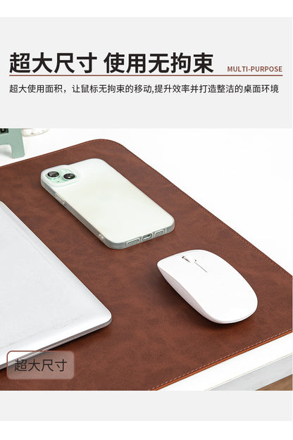 Skin-feeling Crazy Horse Leather Table Mat Leather Pattern Mouse Pad Custom Oversized Office Computer Mat Leather Learning Desk Mat