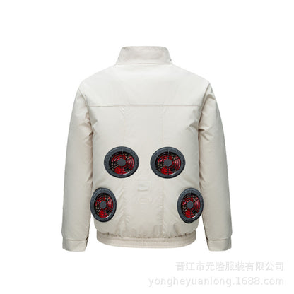 Cross-Border Summer Cooling Air-Conditioning Clothing with Fan Refrigeration Workwear Outdoor Heatstroke Prevention Fan Clothing Men's Labor Protection Clothing Work Clothes