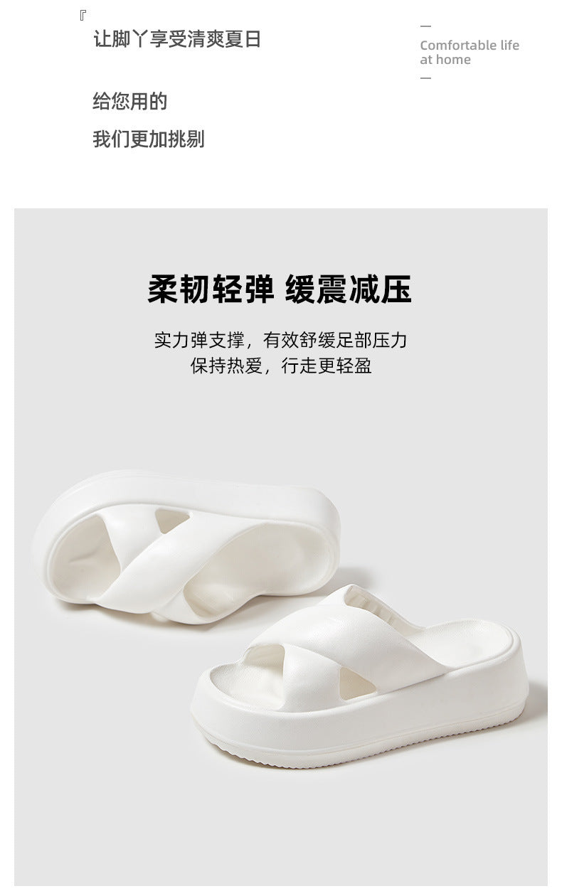 Thick-Soled Sandals for Women's Outer Wear, Fashionable 2024 Summer New Style, Two-Wear Beach Sandals with Holes in the Shoes