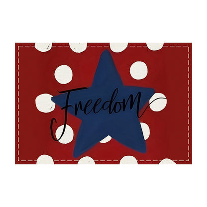 JIT Cross Border Independence Day Placemat Amazon New Linen Printed Placemat Star Flag Dining Table Decorative Placemat