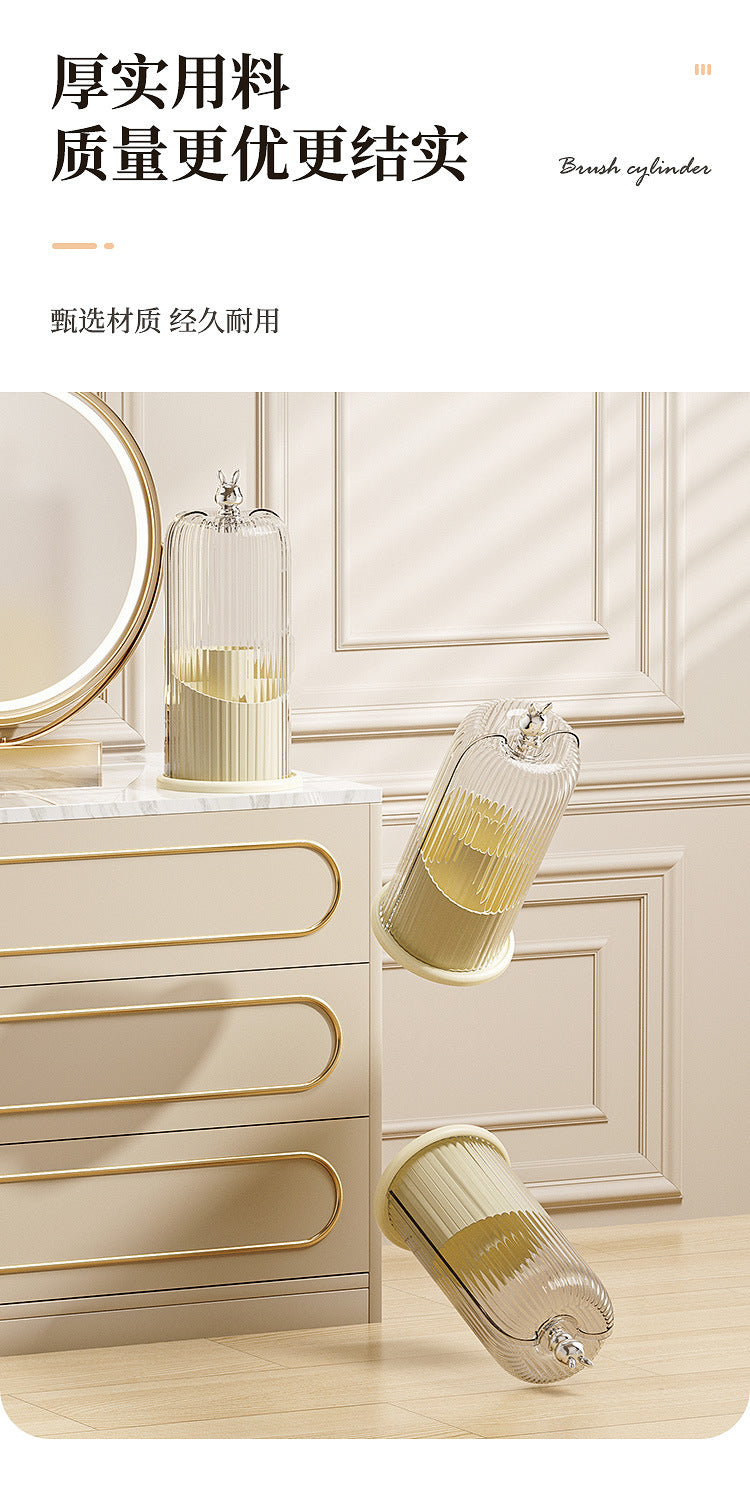 High-End Cosmetics Storage Box Rotating Makeup Brush Storage Tube Lipstick Dressing Table Desktop Eyebrow Pencil Comb Pen Holder
