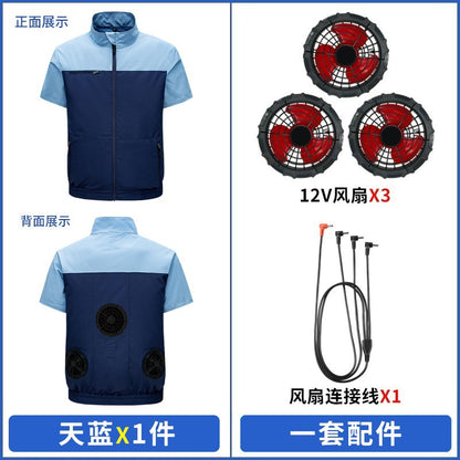 Cross-border New Smart Air-conditioning Clothing Jacket Clothes with Fan Outdoor Work Uniform Labor Protection Duty Fan Clothing