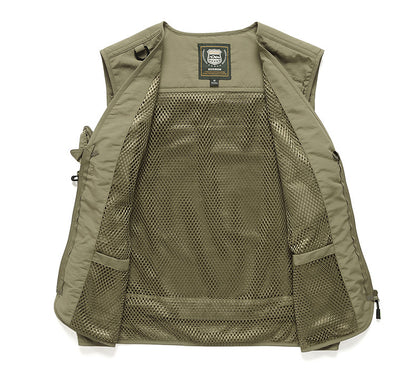 Four Seasons Photography Tooling Multi-Pocket Quick-Dry Vest Safety Waistcoat Logo Printing Men's and Women's Wear