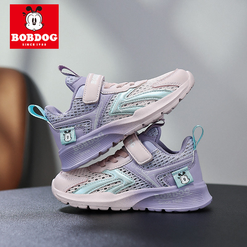 Babu bean children's shoes boys sneaker summer 2025 new hollow single mesh breathable mesh shoes big children's shoes