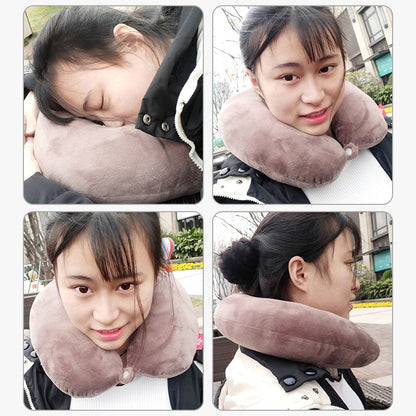 2025 New Cross-Border U-Shaped Pillow Portable Pp Cotton Office Nap Cervical Pillow Car High-Speed Rail Neck Pillow Wholesale