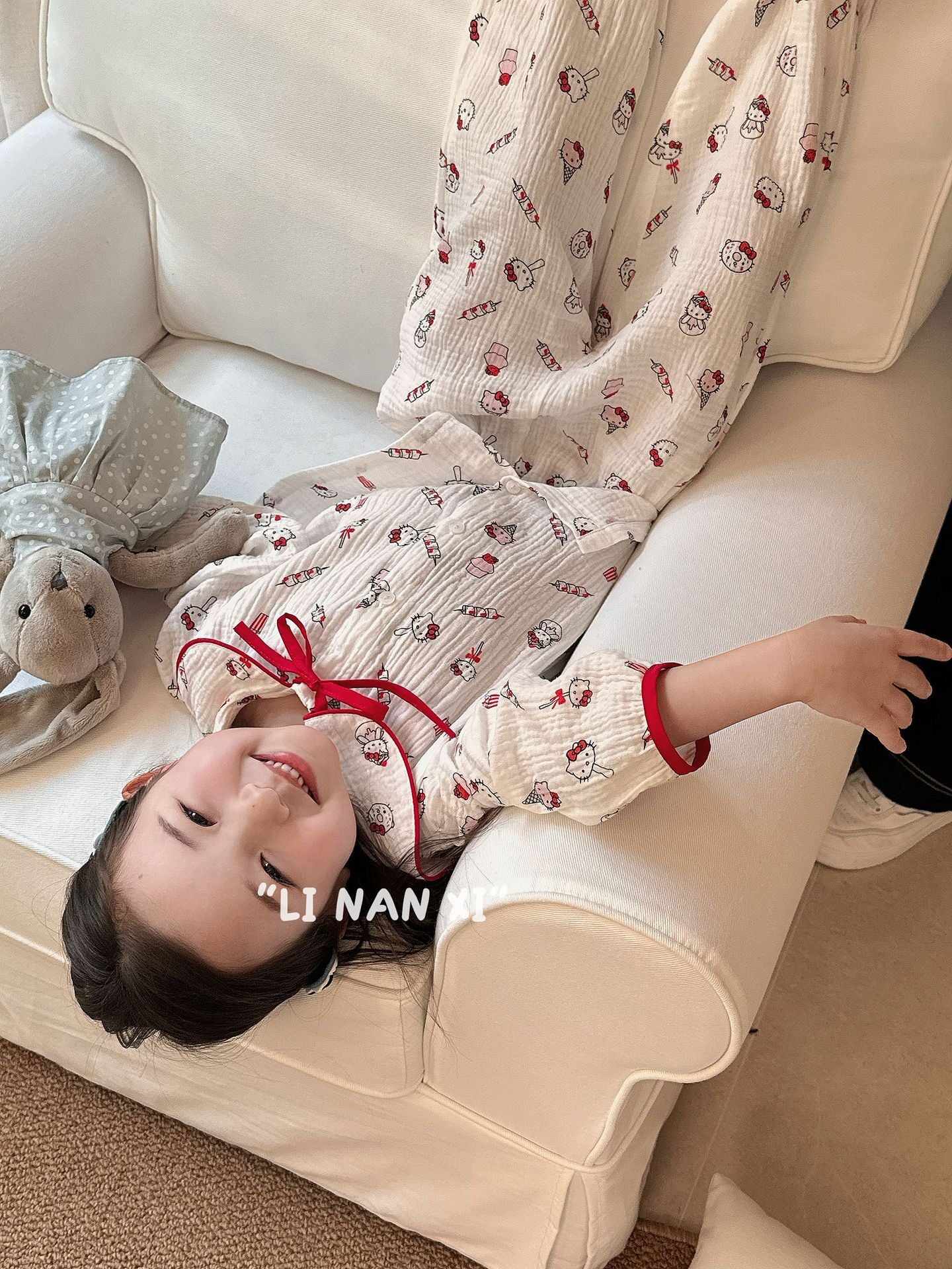 Princess Style Children's Lapel A-Class Cartoon Loungewear Set 2026 Spring New Baby Sweet and Cute Pajamas and Sleep Pants