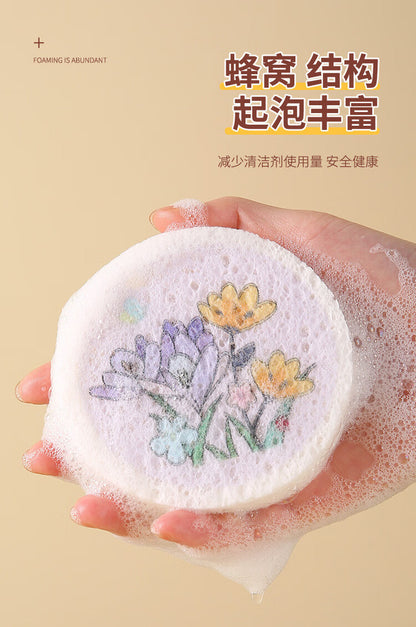 Compressed Wood Pulp Cotton Kitchen Cleaning Dishwashing Sponge Compressed Sheet Absorbs Water, Decontaminates and Does Not Stick to Oil Sponge Block Cartoon Printing