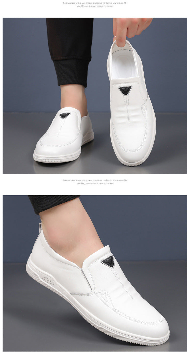 Summer Leather Shoes for Men, Casual Hollow Breathable Clogs, Soft Sole, Soft Mesh Shoes, Foreign Style Men's Shoes, Drop Shipping
