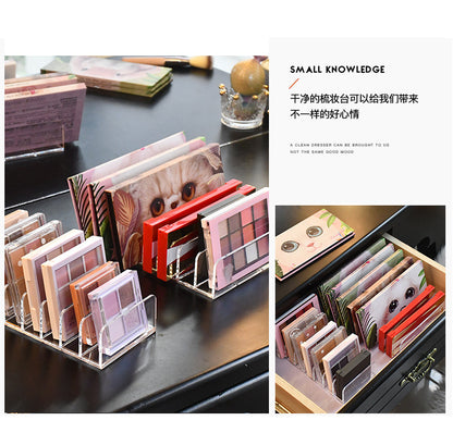 Cross-border Eye Shadow Plate Storage Rack Transparent Powder Cake Box Desktop Drawer Split-compartment Cosmetic Cosmetic Storage Rack Customization
