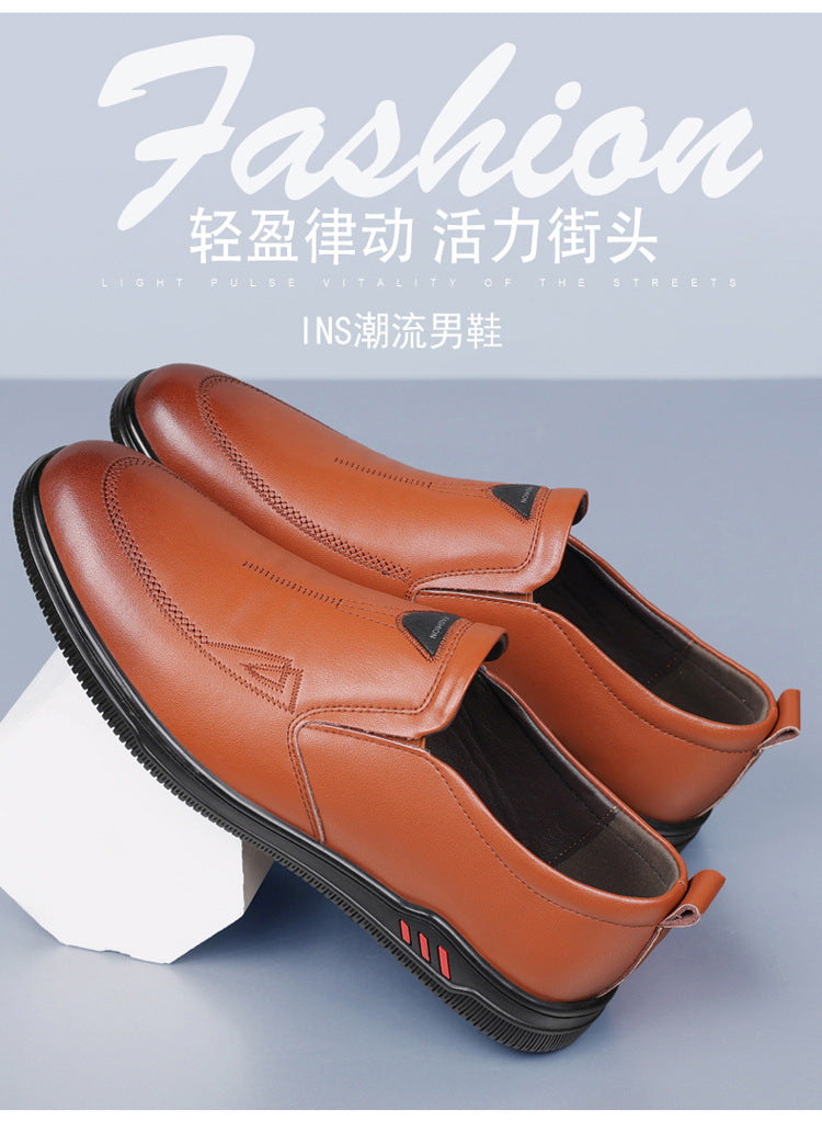 Summer Leather Shoes for Men, Casual Hollow Breathable Clogs, Soft Sole, Soft Mesh Shoes, Foreign Style Men's Shoes, Drop Shipping