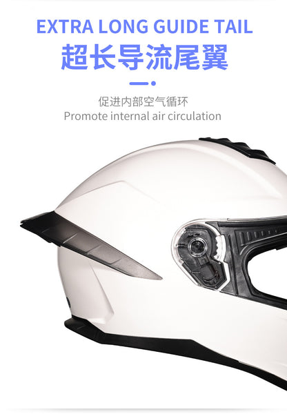 Orz3C Certified Motorcycle Helmet Men's and Women's Dual-Lens Full-Face Helmet Summer Personalized Tail Bluetooth Semi-Full Coverage