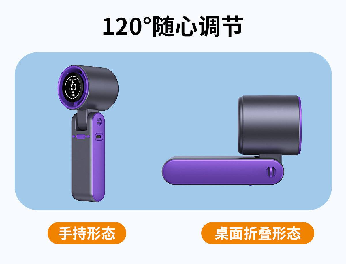 Cross-Border New T15 High-Speed 100-Speed Foldableing Handheld Fan USB Charging Hanging Neck Portable Violent Turbine Fan