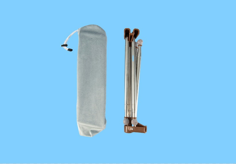 Portable Telescopic Folding Drying Rack Stainless Steel Telescopic Folding Hanger Household Bold Travel Clothes Bar