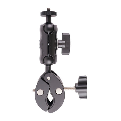 Action Camera Handlebar Bracket, Cycling Navigation Double-Head Clamp Bracket, Universal Ball Head Motorcycle Mobile Phone Holder