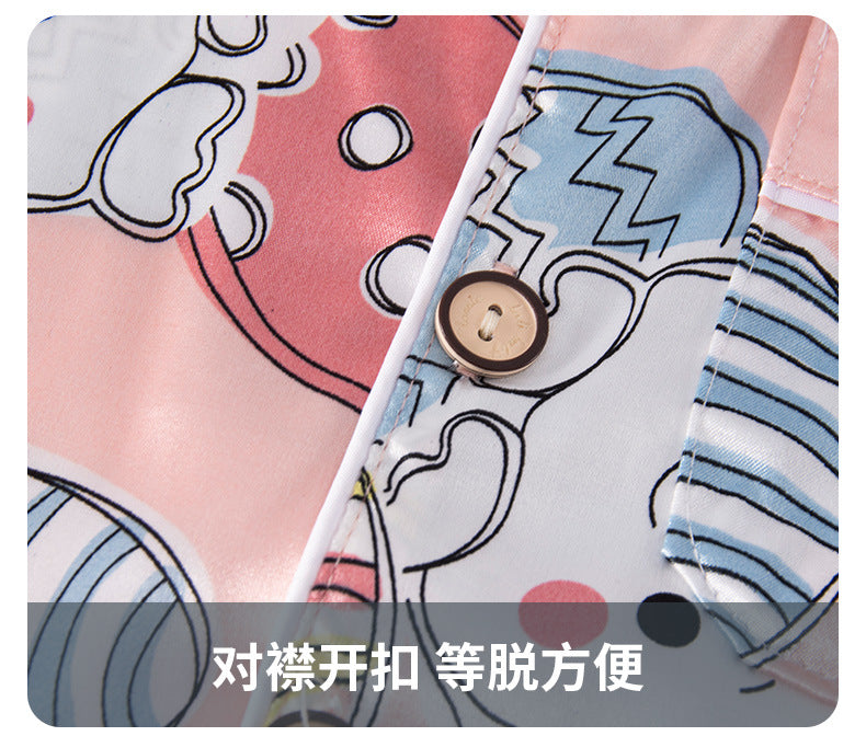 Children's Home Suit Summer Thin Boys and Girls Short-sleeved Cropped Pants Air-conditioning Suit 3-8 Children's Pajamas