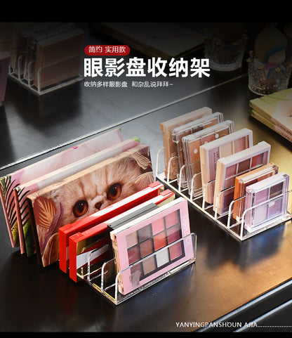 Cross-border Eye Shadow Plate Storage Rack Transparent Powder Cake Box Desktop Drawer Split-compartment Cosmetic Cosmetic Storage Rack Customization