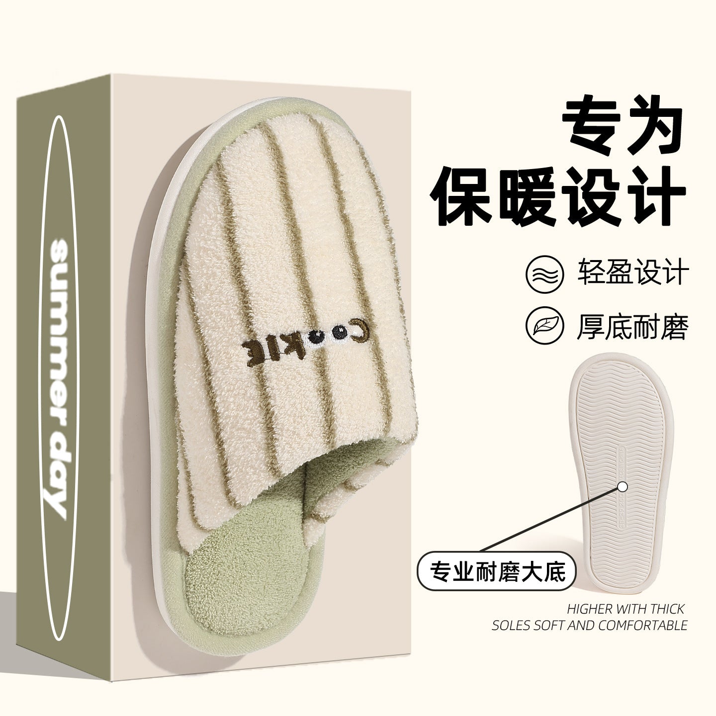 Cotton Slippers for Women Autumn and Winter 2025 New Indoor Home Silent Soft Bottom Non-Slip Floor Slippers for Men Winter