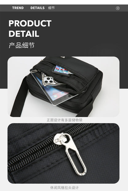 New Men's Coin Purse Casual Large Capacity Chest Bag Multi-layer Large Capacity Shoulder Bag Simple Solid Color Crossbody Bag