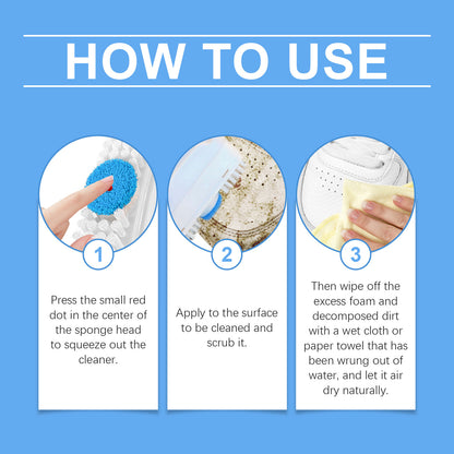 Jakehoe Sports Shoe Cleaner White Shoe Foam Cleans Quickly Removes Stains Without Damaging the Upper Comes with a Brush Head