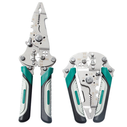 Key Plate Stainless Steel Multifunctional Wire Stripping Pliers Electrician Special Wire Stripping and Winding Manual Peeling Tool