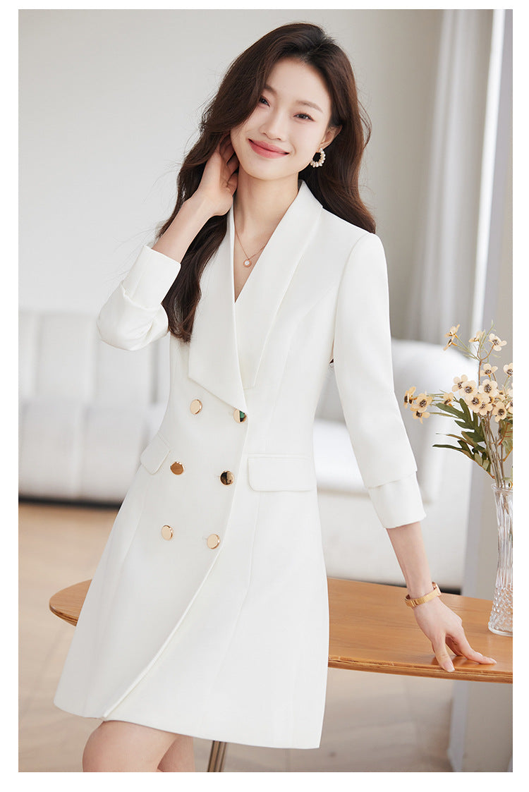 French Hepburn Style Small Black Dress High Sense High Cold Royal Sister Fried Street Small Fragrance Style Pleated Professional Suit dress Summer