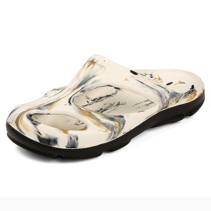 Cross-Border Outdoor Thick-Soled Sandals, Hollow Eva Shaped Water Sandals, Non-Slip Clogs, Men's and Women's Beach Sandals, Slippers
