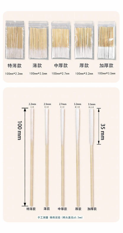 8cm Single Individually Packaged Maintenance Liquid Cotton Swab Thickeneded Disposable Repair Beauty Makeup Application Cotton Swab