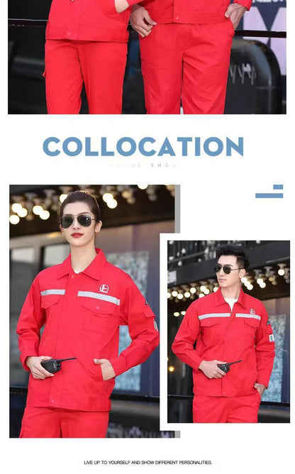 Workwear Suit for Men and Women, Anti-Static, Spring and Autumn Single-Layer Work Clothes, Long-Sleeved Professional Workwear for All Seasons