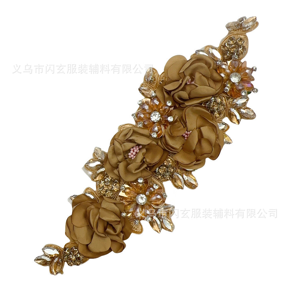 Rhinestone Flower Decoration Dress Wedding Dress