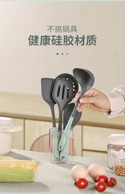 Household Silicone Spatula, Two-Tone Silicone Cooking Spatula, Kitchen Cooking Spoon, High-Temperature Resistant Spatula Set Wholesale