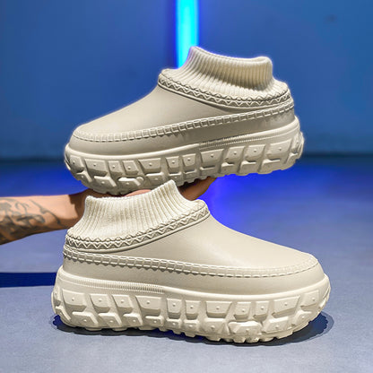 Winter Cross-Border Thick-Soled Cotton Slippers for Couples with Tire Soles, Warm Socks and Shoes for Men, Cotton Tow