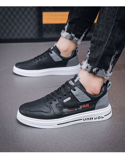 Men's Shoes Korean Style Trendy All-match Trendy Shoes Sports Winter 2023 New White Shoes Skate Shoes Waterproof Casual Leather Shoes