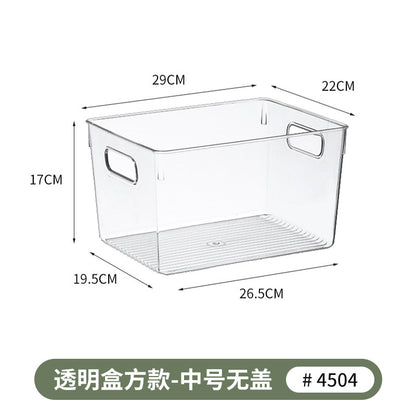 Multi-size Transparent Refrigerator Storage Box Snacks and Sundries Storage Box Cosmetic Finishing Multifunctional Transparent Superposable