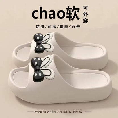 Thick-Soled Slippers for Women 2025 Summer New Style Indoor Home Bathing Non-Slip Household Slippers for Outer Wear with a Sense of Stepping on Shit