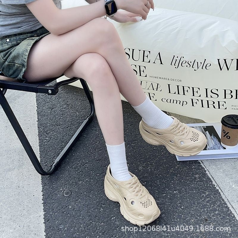 New Style Eva Thickened 5cm Height-Increasing Soft Sole Comfortable Versatile Dad Shoes Outdoor Closed-Toe Sandals for Couples