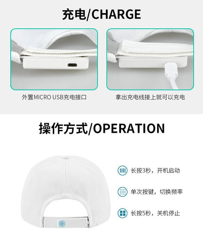Four Seasons Korean Style Unisex Light-Up Baseball Cap Led Fiber Optic Light-Up Hat Black and White Couple Trendy Breathable Cap