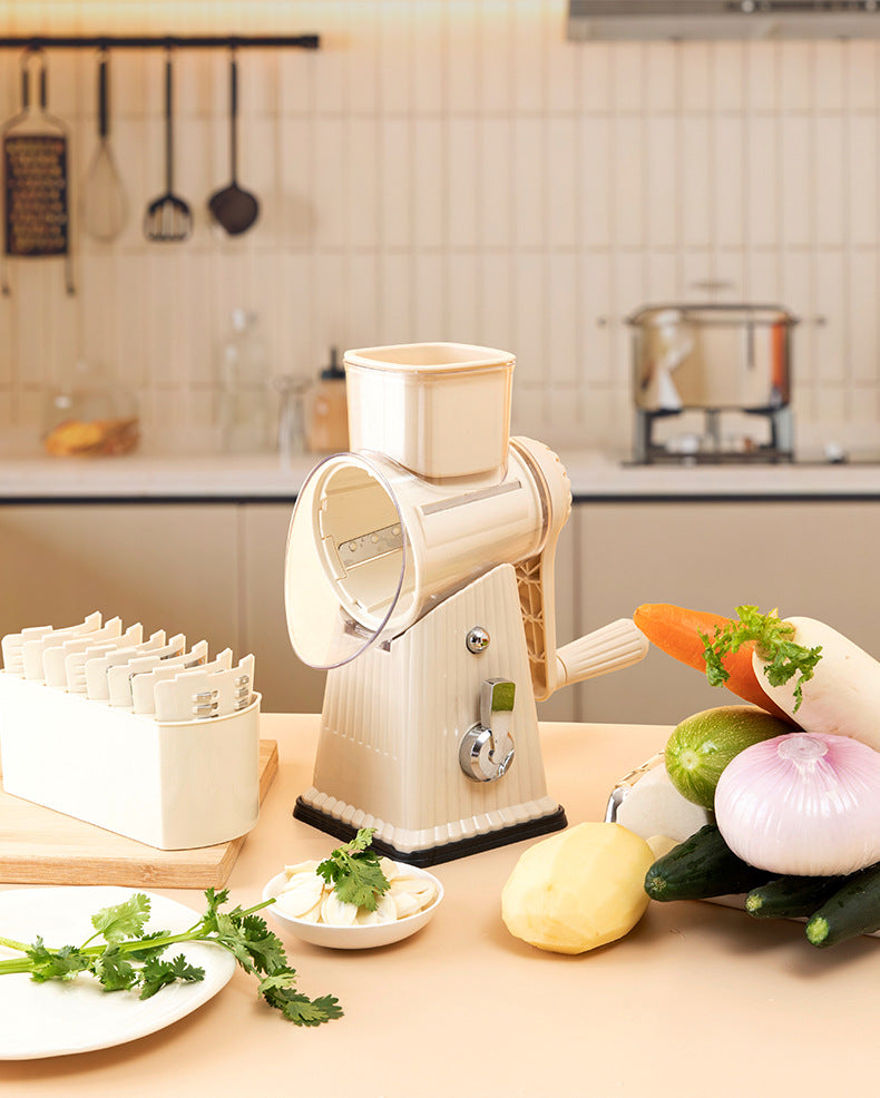 Multifunctional Vegetable Cutting Artifact Home Kitchen Hand-Cranked Drum Potato Grating Machine Convenient Slicing and Grating Meat Cutter