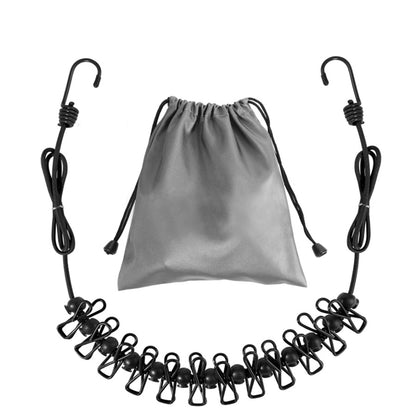 Creative Outdoor Elastic Windproof Clothesline with Positioning Buckle Korean Style Clothesline with Windproof Clip 12 Clips