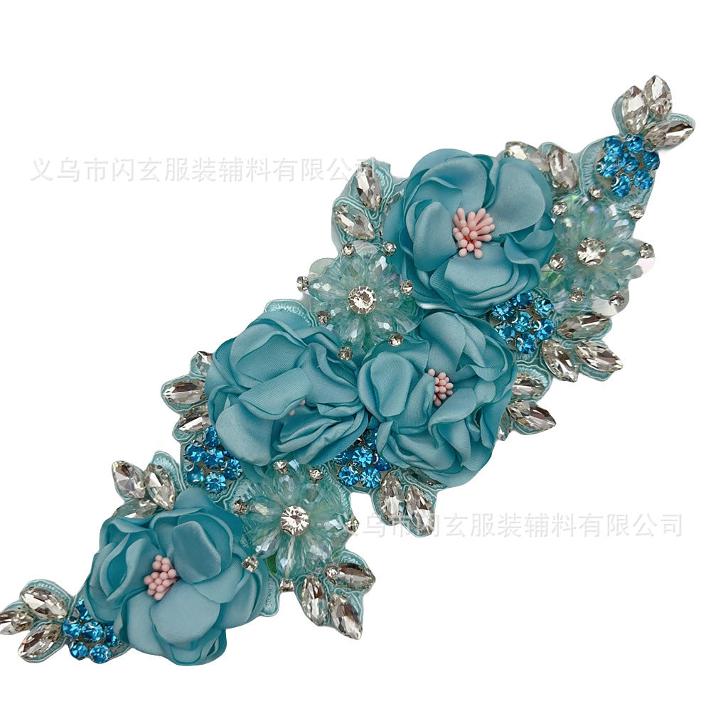 Rhinestone Flower Decoration Dress Wedding Dress