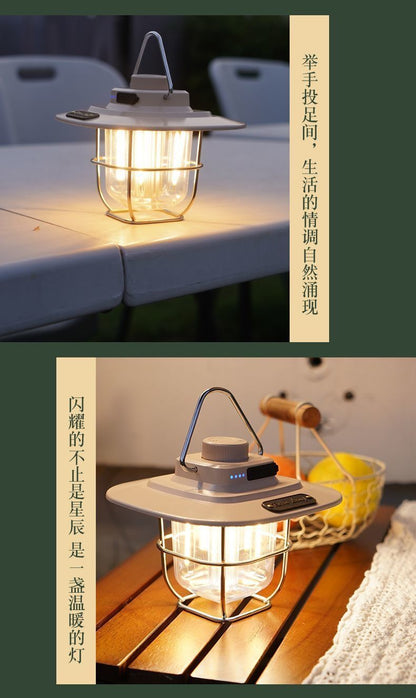Retro camping light LED ceiling light tent light horse light strong light portable charging portable light multifunctional camping light
