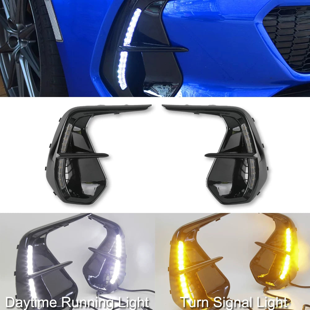 Fit 2022-2024 Subaru BRZ Dual Color LED Fog Light DRL/Turn Signal Bezel fog Lamp