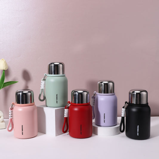 316 Stainless Steel All-Steel Lid Thermos Cup Mini Compact Flap Pocket Pants Cup High-Looking Portable Water Cup with Rope Customization by PDG ibma