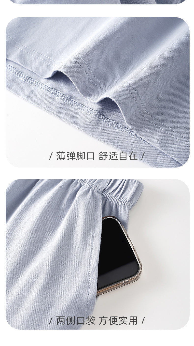 Women's Pajama Pants Summer Three-Quarter Pants Pure Cotton Thin Large Size Home Pants Large Pants Home Pants Loose Factory Wholesale