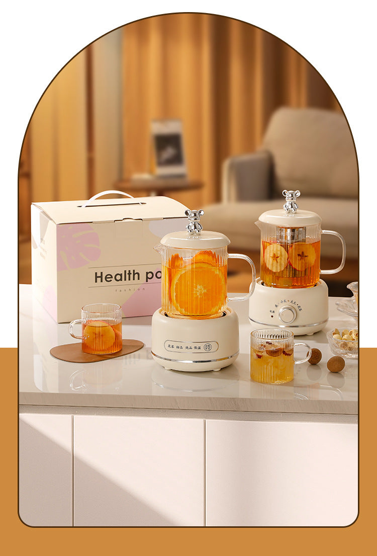 Health Pot Household Multifunctional Full Glass Tea Maker Kettle Small Office Flower Tea Pot Electric Cup Gift