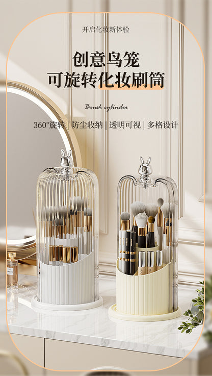 High-End Cosmetics Storage Box Rotating Makeup Brush Storage Tube Lipstick Dressing Table Desktop Eyebrow Pencil Comb Pen Holder